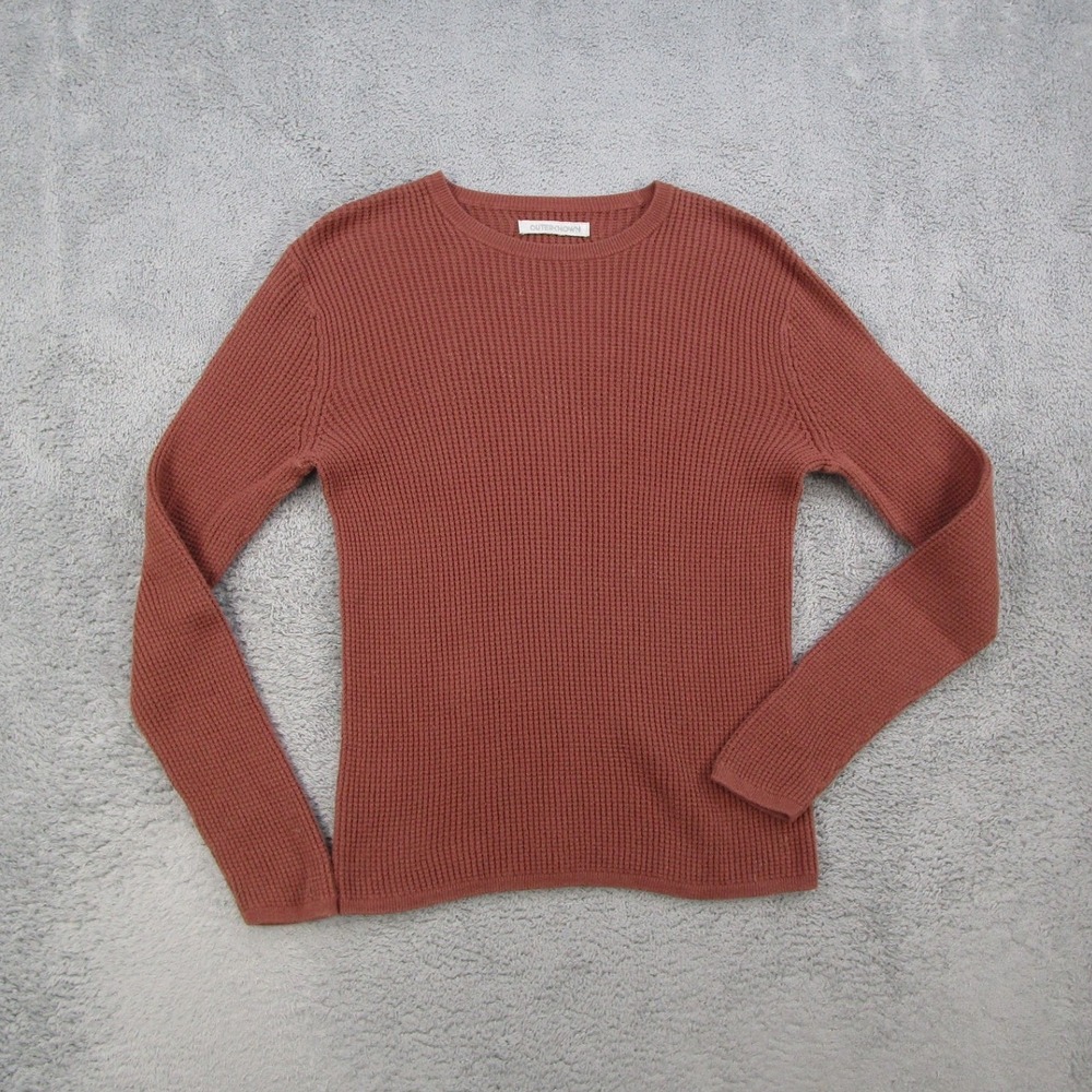 Outerknown Womens Waffle Knit Upcycled Cotton Sweater Terracotta Rust Size M